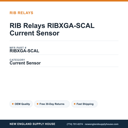RIB Relays RIBXGA-SCAL Current Sensor — New England Supply House spec card [NESH-SPEC-CARD-V2]