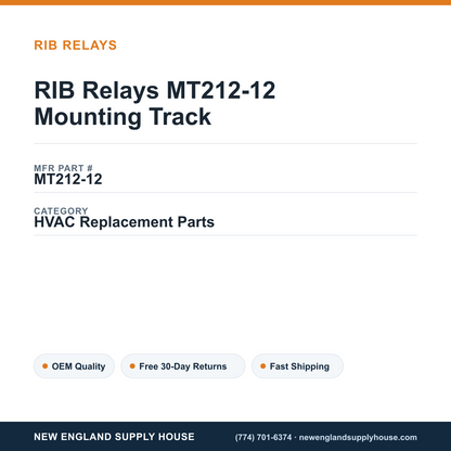 RIB Relays MT212-12 Mounting Track — New England Supply House spec card [NESH-SPEC-CARD-V2]