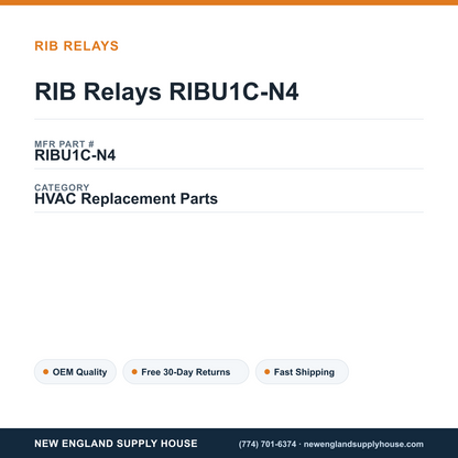 RIB Relays RIBU1C-N4 — New England Supply House spec card [NESH-SPEC-CARD-V2]