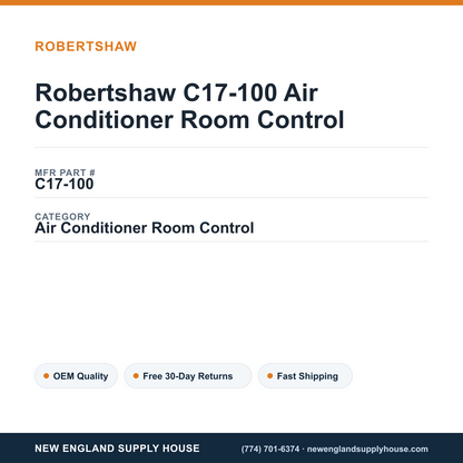 Robertshaw C17-100 Air Conditioner Room Control — New England Supply House spec card [NESH-SPEC-CARD-V2]