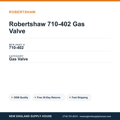 Robertshaw 710-402 Gas Valve — New England Supply House spec card [NESH-SPEC-CARD-V2]