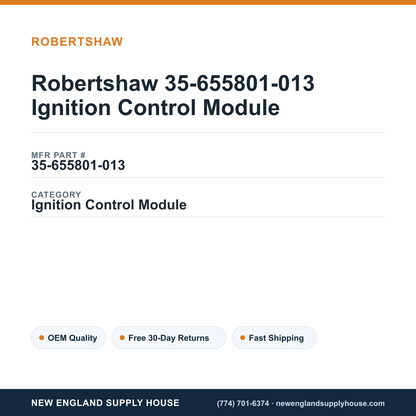 Robertshaw 35-655801-013 Ignition Control Module — New England Supply House spec card [NESH-SPEC-CARD-V2]