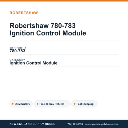 Robertshaw 780-783 Ignition Control Module — New England Supply House spec card [NESH-SPEC-CARD-V2]