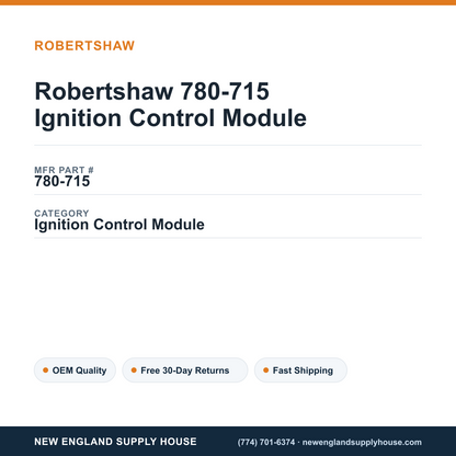 Robertshaw 780-715 Ignition Control Module — New England Supply House spec card [NESH-SPEC-CARD-V2]