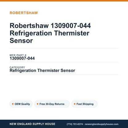 Robertshaw 1309007-044 Refrigeration Thermister Sensor — New England Supply House spec card [NESH-SPEC-CARD-V2]