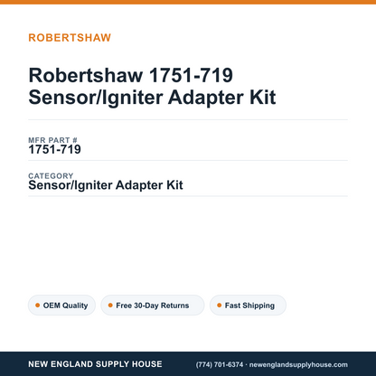 Robertshaw 1751-719 Sensor/Igniter Adapter Kit — New England Supply House spec card [NESH-SPEC-CARD-V2]