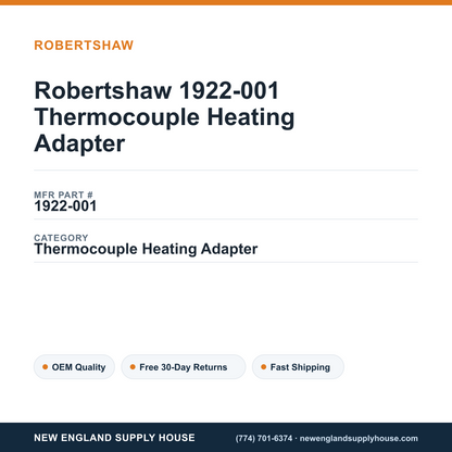 Robertshaw 1922-001 Thermocouple Heating Adapter — New England Supply House spec card [NESH-SPEC-CARD-V2]