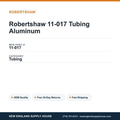 Robertshaw 11-017 Tubing Aluminum — New England Supply House spec card [NESH-SPEC-CARD-V2]