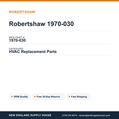 Robertshaw 1970-030 — New England Supply House spec card [NESH-SPEC-CARD-V2]