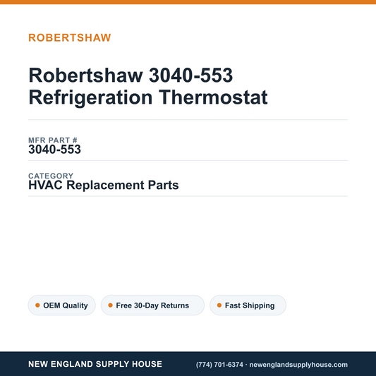 Robertshaw 3040-553 Refrigeration Thermostat — New England Supply House spec card [NESH-SPEC-CARD-V2]