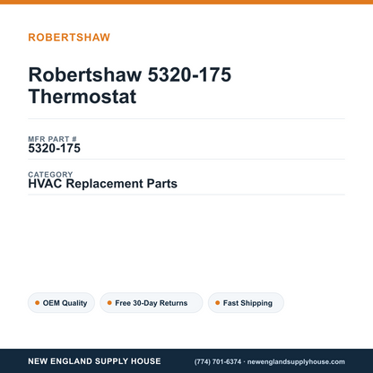 Robertshaw 5320-175 Thermostat — New England Supply House spec card [NESH-SPEC-CARD-V2]
