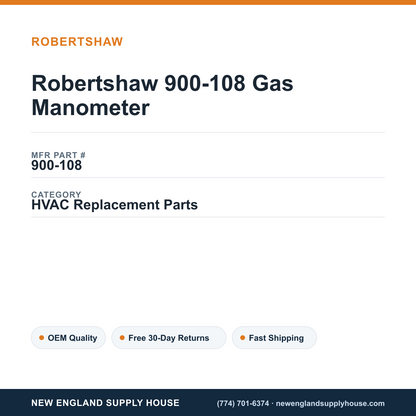 Robertshaw 900-108 Gas Manometer — New England Supply House spec card [NESH-SPEC-CARD-V2]