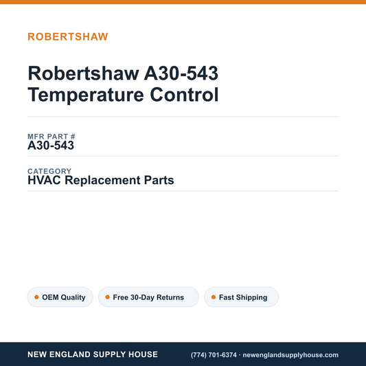 Robertshaw A30-543 Temperature Control — New England Supply House spec card [NESH-SPEC-CARD-V2]