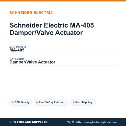 Schneider Electric MA-405 Damper/Valve Actuator — New England Supply House spec card [NESH-SPEC-CARD-V2]