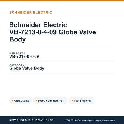 Schneider Electric VB-7213-0-4-09 Globe Valve Body — New England Supply House spec card [NESH-SPEC-CARD-V2]