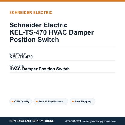 Schneider Electric KEL-TS-470 HVAC Damper Position Switch — New England Supply House spec card [NESH-SPEC-CARD-V2]