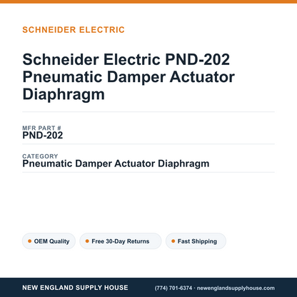 Schneider Electric PND-202 Pneumatic Damper Actuator Diaphragm — New England Supply House spec card [NESH-SPEC-CARD-V2]