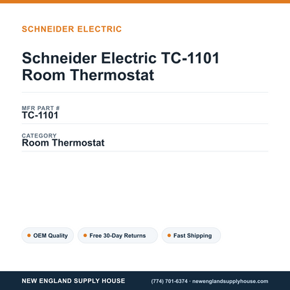 Schneider Electric TC-1101 Room Thermostat — New England Supply House spec card [NESH-SPEC-CARD-V2]