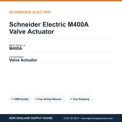 Schneider Electric M400A Valve Actuator — New England Supply House spec card [NESH-SPEC-CARD-V2]