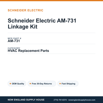 Schneider Electric AM-731 Linkage Kit — New England Supply House spec card [NESH-SPEC-CARD-V2]