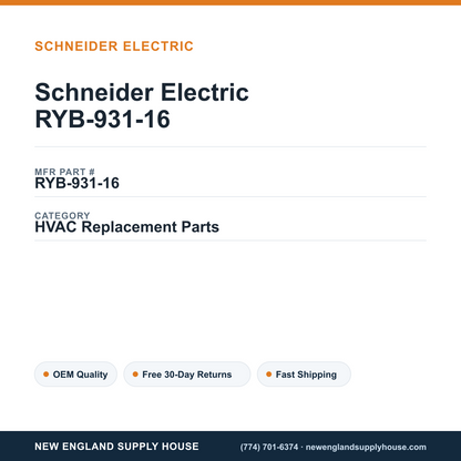 Schneider Electric RYB-931-16 — New England Supply House spec card [NESH-SPEC-CARD-V2]