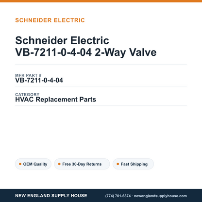 Schneider Electric VB-7211-0-4-04 2-Way Valve — New England Supply House spec card [NESH-SPEC-CARD-V2]