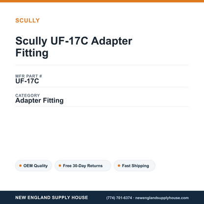 Scully UF-17C Adapter Fitting — New England Supply House spec card [NESH-SPEC-CARD-V2]