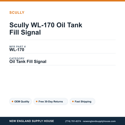 Scully WL-170 Oil Tank Fill Signal — New England Supply House spec card [NESH-SPEC-CARD-V2]