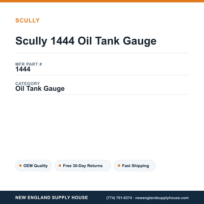 Scully 1444 Oil Tank Gauge — New England Supply House spec card [NESH-SPEC-CARD-V2]