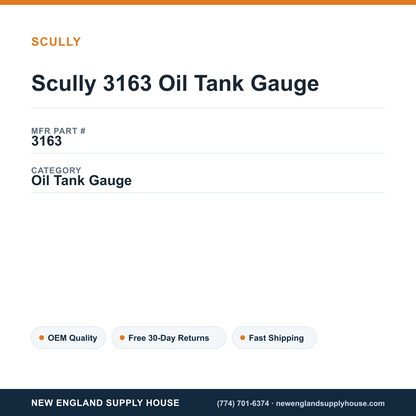 Scully 3163 Oil Tank Gauge — New England Supply House spec card [NESH-SPEC-CARD-V2]