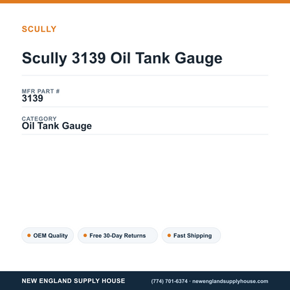 Scully 3139 Oil Tank Gauge — New England Supply House spec card [NESH-SPEC-CARD-V2]