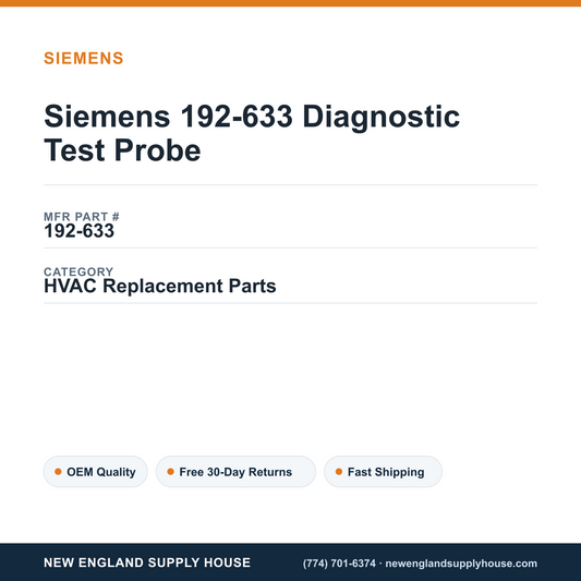 Siemens 192-633 Diagnostic Test Probe — New England Supply House spec card [NESH-SPEC-CARD-V2]