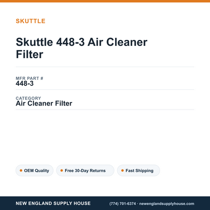 Skuttle 448-3 Air Cleaner Filter — New England Supply House spec card [NESH-SPEC-CARD-V2]