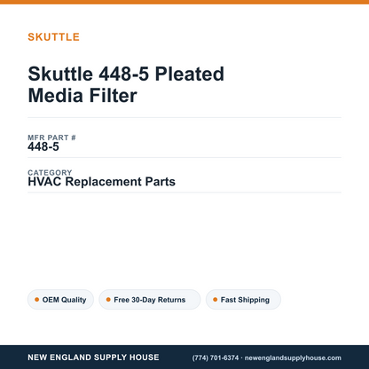 Skuttle 448-5 Pleated Media Filter — New England Supply House spec card [NESH-SPEC-CARD-V2]