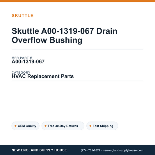 Skuttle A00-1319-067 Drain Overflow Bushing — New England Supply House spec card [NESH-SPEC-CARD-V2]