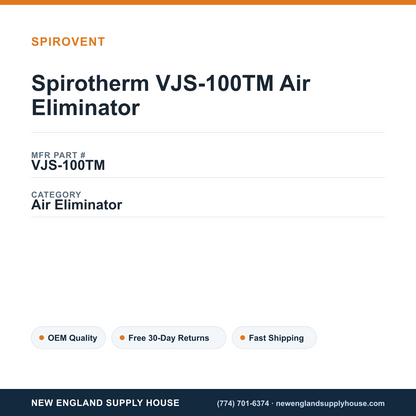 Spirotherm VJS-100TM Air Eliminator — New England Supply House spec card [NESH-SPEC-CARD-V2]