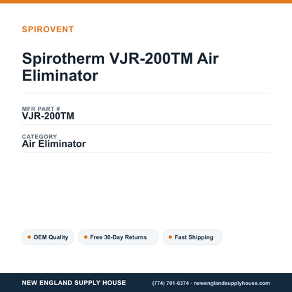Spirotherm VJR-200TM Air Eliminator — New England Supply House spec card [NESH-SPEC-CARD-V2]