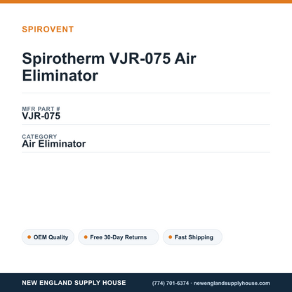 Spirotherm VJR-075 Air Eliminator — New England Supply House spec card [NESH-SPEC-CARD-V2]