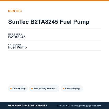 SunTec B2TA8245 Fuel Pump — New England Supply House spec card [NESH-SPEC-CARD-V2]