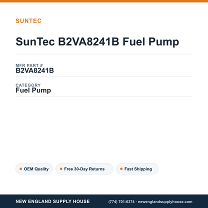 SunTec B2VA8241B Fuel Pump — New England Supply House spec card [NESH-SPEC-CARD-V2]