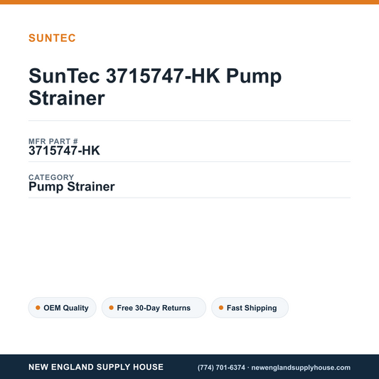 SunTec 3715747-HK Pump Strainer — New England Supply House spec card [NESH-SPEC-CARD-V2]