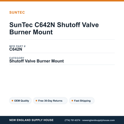 SunTec C642N Shutoff Valve Burner Mount — New England Supply House spec card [NESH-SPEC-CARD-V2]