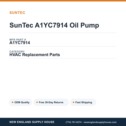 SunTec A1YC7914 Oil Pump — New England Supply House spec card [NESH-SPEC-CARD-V2]
