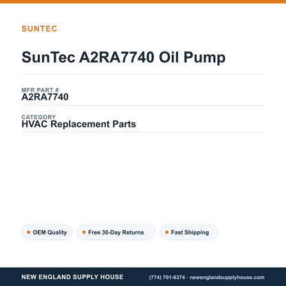SunTec A2RA7740 Oil Pump — New England Supply House spec card [NESH-SPEC-CARD-V2]