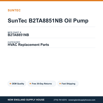 SunTec B2TA8851NB Oil Pump — New England Supply House spec card [NESH-SPEC-CARD-V2]