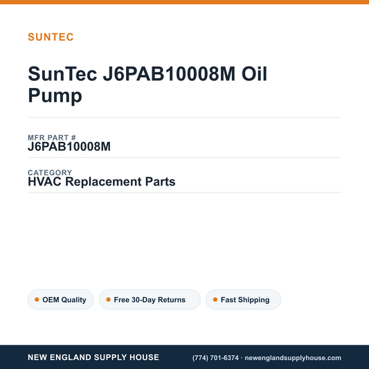 SunTec J6PAB10008M Oil Pump — New England Supply House spec card [NESH-SPEC-CARD-V2]
