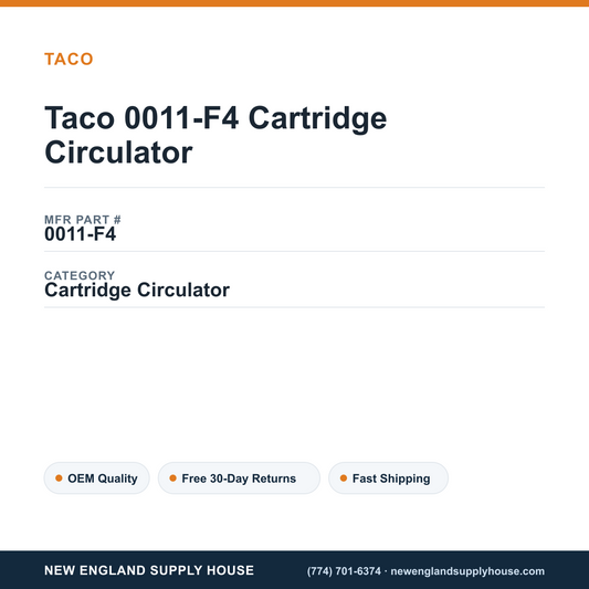 Taco 0011-F4 Cartridge Circulator — New England Supply House spec card [NESH-SPEC-CARD-V2]