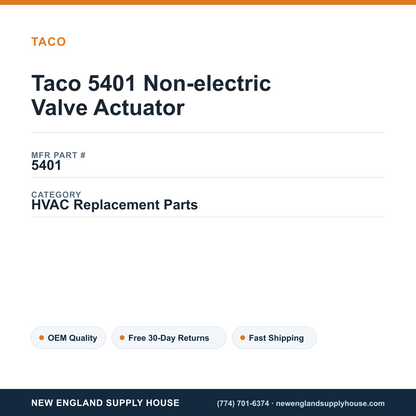 Taco 5401 Non-electric Valve Actuator — New England Supply House spec card [NESH-SPEC-CARD-V2]