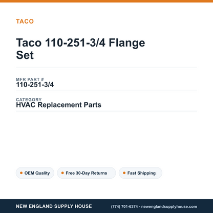 Taco 110-251-3/4 Flange Set — New England Supply House spec card [NESH-SPEC-CARD-V2]