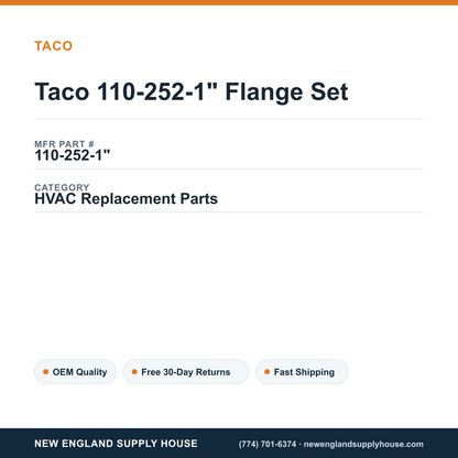 Taco 110-252-1" Flange Set — New England Supply House spec card [NESH-SPEC-CARD-V2]